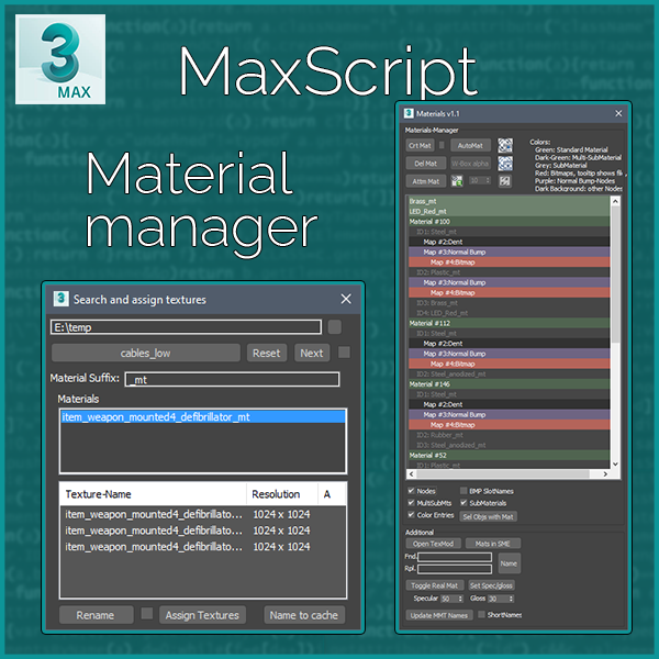 Maxscript – Material manager – Stefan Hamann